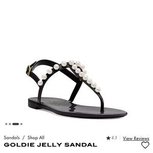 Stuart Weitzman Jelly “Goldie” sandal black pearl Size 6